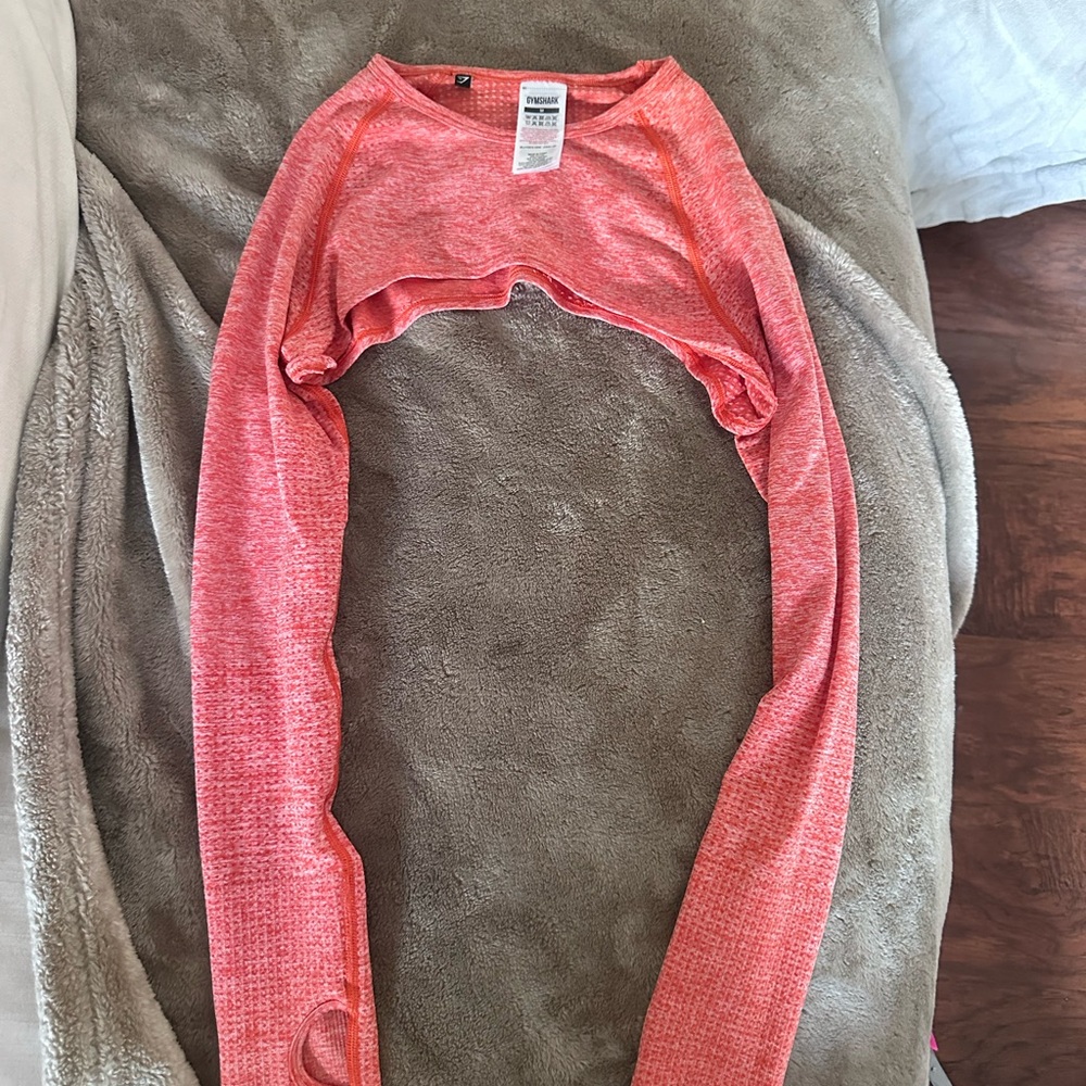 Gymshark orange long sleeve bolero shrug crop top